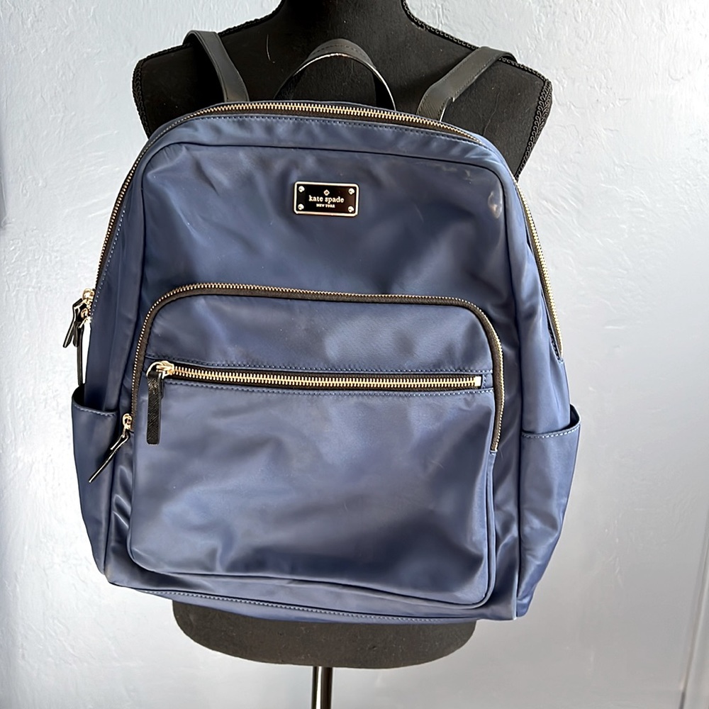 Kate Spade blue backpack. Great for travel or school!
